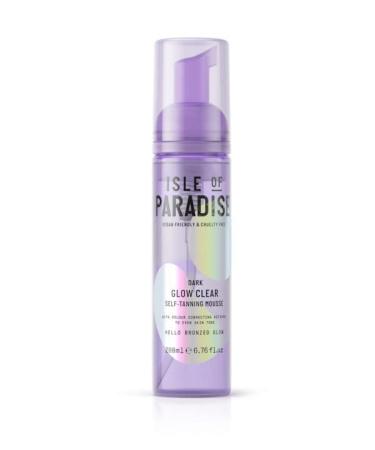 Isle of Paradise Glow Clear Self Tanning Mousse - Color Correcting Tanning Foam, Vegan and Cruelty Free, 6.76 Fl Oz Dark (Bronzed Glow)