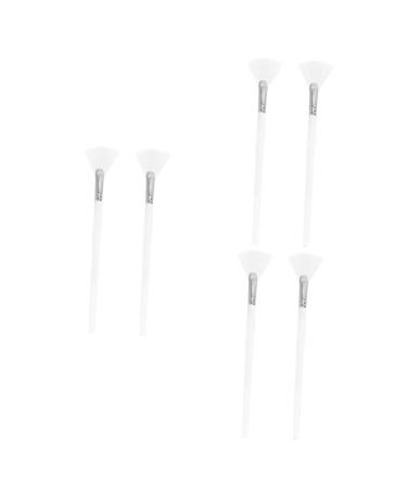 Set of 6 Makeup Fan Makeup Brush Make Up Box DIY Clay Tools Skin Care Tools Mixing Applicator Sheet Brush Wood White
