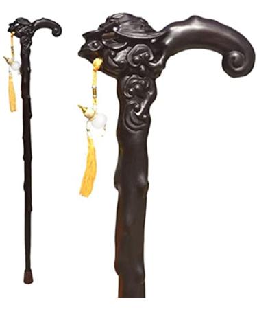 Wooden Walking Stick Solid Cane Old Man's Walking Stick Purple Sandalwood Walking Cane Lightweight Wood Cane Traditional Style Crutches for Disabled&Elderly Durable (Size : A) Onecolor A