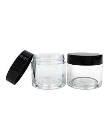 30ml 1oz Refillable Clear Plastic Cosmetic Jars with Screw Cap - Perfect for Makeup Eyeshadow Nail Powder & Lip Scrubs - Bulk Containers - Buy Online on GoSupps.com