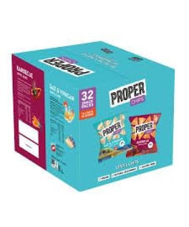 Wowboxme Properchips Bundle 24 Salt & Vinegar and 24 x Barbecue BBQ (48 x 20g Bundle) (2 Bundle Pack)