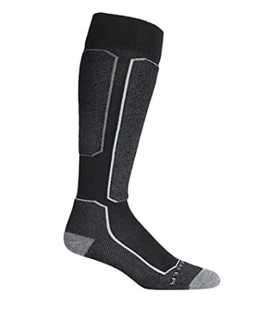 Icebreaker mens Over the Calf Light Cushion Wool Ski Socks for Men Black MD (Men's Shoe 9-10.5)