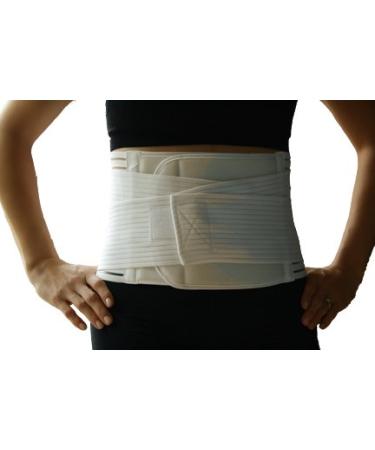 Double Closure Abdominal Hernia Binder Abdominal Hernia Support Hernia Reduction (Medium) Medium 34"-40" White