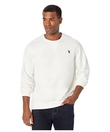 U.S. Polo Assn. Long Sleeve Popover Crew Neck Fleece Sweatshirt X-Large Vanilla Prep