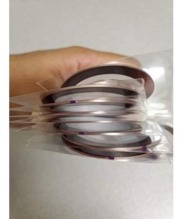 Rose Gold Glitter Nail Striping Tape - 10 Rolls with Dispenser | Self-Adhesive Foil for DIY Nail Art - 2mm Thick Stripes - Buy Online on GoSupps.com