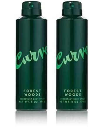 Curve Men's Deodorant Fragrance Spray by Curve Casual Day or Night Scent Forest Woods 6 Fl Oz (Pack of 2) 6 Ounce (Pack of 2)