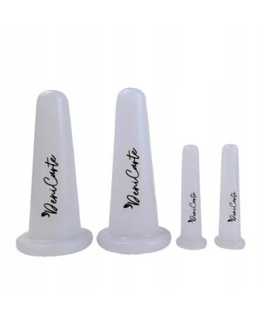 Silicone Massage Buttons Set - 4 Pieces (2M+2S) for Face & Body - Chinese Cupping Therapy - White - Buy Online on GoSupps.com