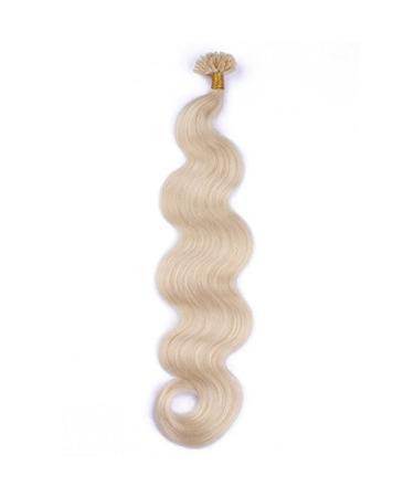 Keratin Bonding Hair Extensions #60 White Blonde 60cm - 25 Strands 100% Remy Real Hair - Easy to Use Wavy Micro Ring Extensions - Buy Online on GoSupps.com