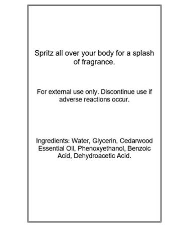 Cedarwood Essential Oil Body Spray 2 ounces Body Mist for Women with Clean Light & Gentle Fragrance Long Lasting Perfume with Comforting Scent for Men & Women Cologne with Soft Subtle Aroma For 2 Fl Oz (Pack of 1) - Buy Online on GoSupps.com