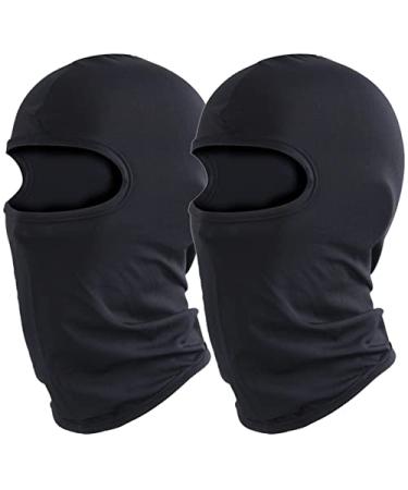 Balaclava Ski Mask Face Cover Full Head Mask Windproof Sun UV Protection Outdoor Sport Ski Scarf Cycle Cap Men Women, 2 PCS Black