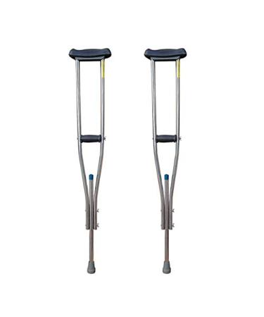 Crutch Folding Crutches 10 Stops Adjustable Underarm Bariatric Heavy-Duty Height Lightweight Aluminum Medium Adult Drive Medical Prosperous