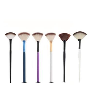 Demarkt Purple Fan-Shaped Makeup Brush for Foundation Eyebrow & Eyeliner | Cosmetic Brushes for Flawless Application - 1 Piece - Buy Online on GoSupps.com