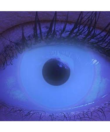 Colored UV contact lenses 1 pair of blue black light glow blue neon color lenses.Annual lenses Top quality for Halloween Mardi Gras Fastnacht Carnival including contact lens containers - without strength