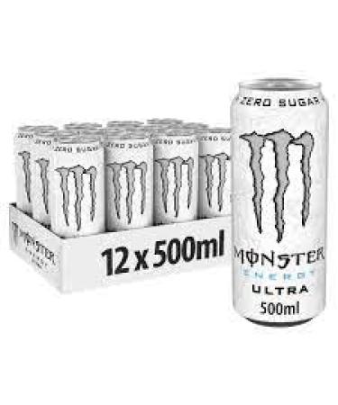 Monster Energy Drinks 12x500ml Fresh New Energy Drinks (Ultra White)