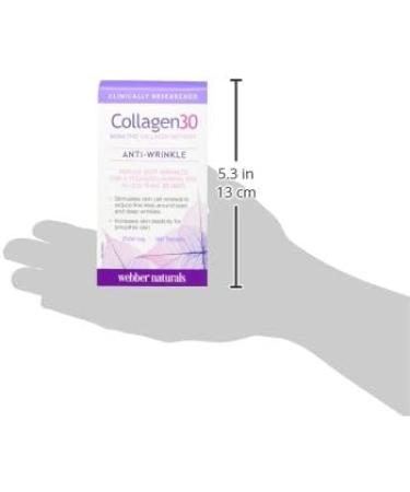 Webber Naturals Collagen30 Anti-Wrinkle 2 500mg of Bioactive Collagen Peptides Per Serving 180 Tablets Helps Reduce Deep Wrinkles Fine Lines & Stimulates Skin Cells - Buy Online on GoSupps.com