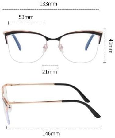Shop Stylish Oversized Blue Light Blocking Reading Glasses - Fatigue Relief Cat-Eye Design +300 Black for Computer Use - Buy Online on GoSupps.com