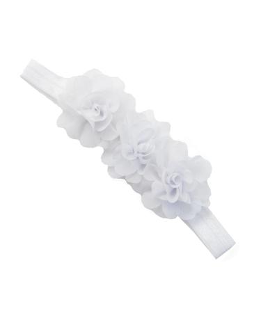 2 pieces baby hair band chiffon baby headband flowers headband baby girls headband elastic turban hair accessories for infants toddlers newborns baby accessories hair jewelry white white 2 pieces