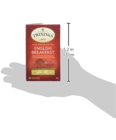 Twinings English Breakfast Individually Wrapped Tea Bags | Smooth Flavourful Black Tea | 20 Count (Pack of 6) | Enjoy Hot or Iced English Breakfast 20 Count (Pack of 6) - Buy Online on GoSupps.com