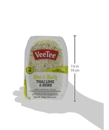 Veetee Thai Lime and Herb 2 Minute Microwavable Rice Meals - 10.6oz (Pack of 6) | Gluten Free, Precooked & Ready to Eat - Buy Online on GoSupps.com