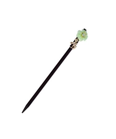 Lurrose Floral Wooden Hairpin Chinese Style Hair Stick Vintage Hair Accessories for Women Lady