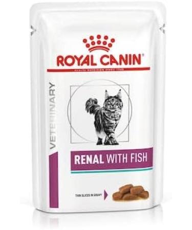 Royal Canin Veterinary Renal Fish | Double Pack | 2 x 12 x 85 g | Complete Dietetic Food for Adult Cats | for the Sou - Buy Online on GoSupps.com