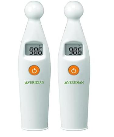Temple Thermometer | Infrared Measurements | Fast 6-Second Readout | Fever Alert | Backlit Display | Programmable Timer | 1-Year Warranty (Pack of 2)