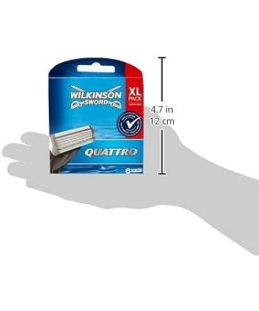 Buy Wilkinson Sword Quattro Razor Blades for Men - 6 Pack | Premium Shaving Supplies - International Shipping - Buy Online on GoSupps.com