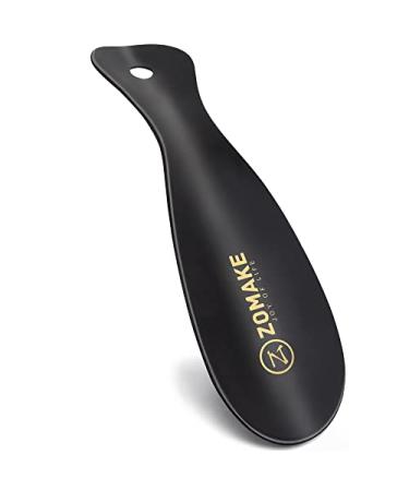ZOMAKE Metal Shoe Horn Stainless Steel ShoeHorn 7.5 Inches - Portable for Travel Use Black