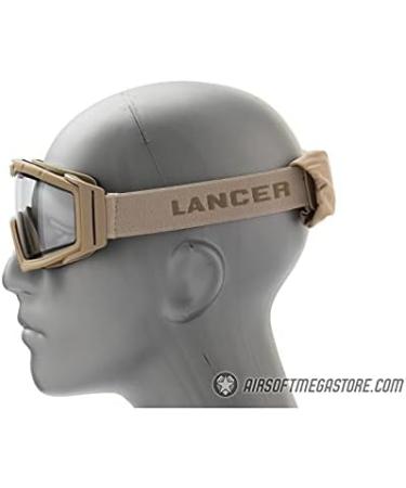 Lancer Tactical Rage Protective Tan Airsoft Goggles - Clear Lens | Shop Now - Buy Online on GoSupps.com