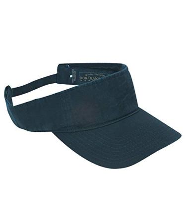 Dorfman Pacific Co. Men's Garment Washed Twill Visor One Size Navy