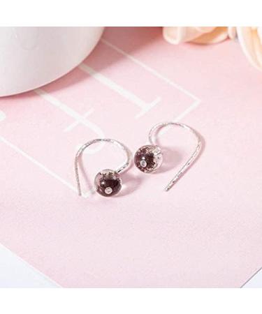 Ear Stud Earrings for Women Gray Ghost Stone Ball Ear Clips Simple Fresh Female Curved Vintage Ear Hook Party Gift e Ear Studs - Buy Online on GoSupps.com