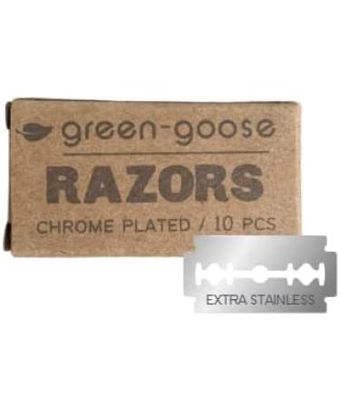 Green-Goose Shaving Set - Classic Black Razor Organic Shaving Oil Bamboo Cloth & 10 Blades | Eco-Friendly Gift for Sustainable Grooming - Buy Online on GoSupps.com