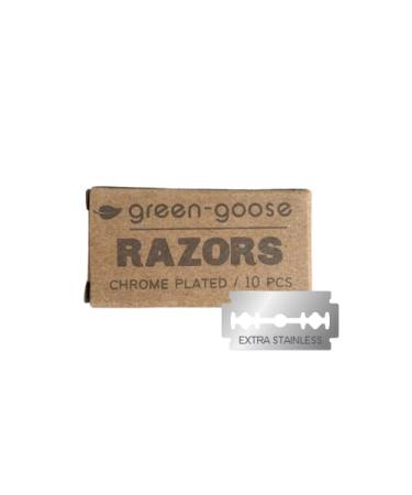 Buy Green-Goose Shaving Set | Classic Bamboo Razor & Organic Shaving Oil | Eco-Friendly Gift | 10 Razor Blades & Bamboo Cloth - Buy Online on GoSupps.com