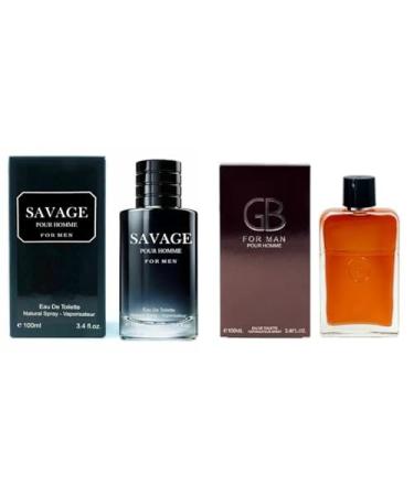 Savage Pour Home & GB Pour Homme Cologne for Men Eau De Toilette 3.4oz Fl Oz/100ml each - Buy Online on GoSupps.com