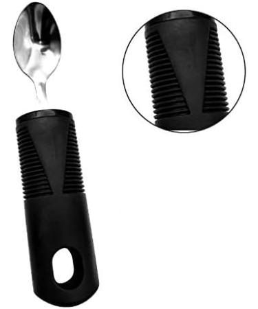 Extra Wide Easy Grip Cutlery Set - Ideal Dining Aid for Elderly and Disabled - 4PCS Black - Buy Online on GoSupps.com
