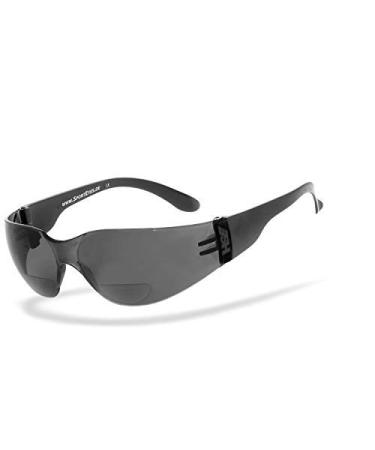 HSE Sporteyes |Bifocal glasses: +2.00 Dioptria |Sports glasses with reading aid Bifocal |UV400 protective filter HLT plastic safety glass according to DIN EN 166 |Sports glasses bicycle glasses biker glasses