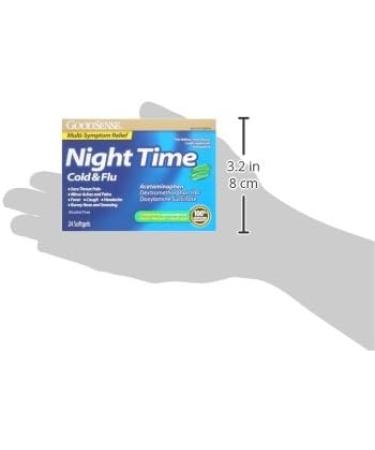 GoodSense Nighttime Cold & Flu Softgels - 24 Count - Aches and Pains Relief for Cold & Flu - Buy Online on GoSupps.com
