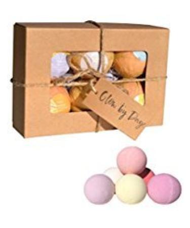 Glow by Daye All Natural Bathbomb Gift Set with Essential Oils and Therapeutic Salts for Muscle and Joint Therapy  Set of 6  4 Oz Balls