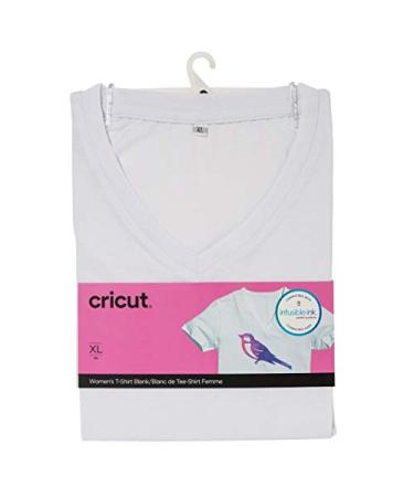 Cricut Women's T-Shirt Blank, V-Neck, X-Large Infusible Ink, White