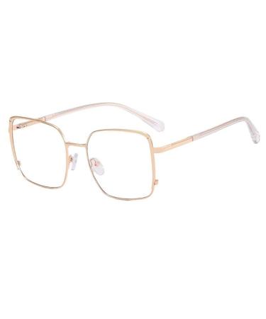 Metal Clear Vision Blue Light Blocking Computer Readers Eyewear Reading Glasses Big Frame Flat Light Mirror 3.00 C8