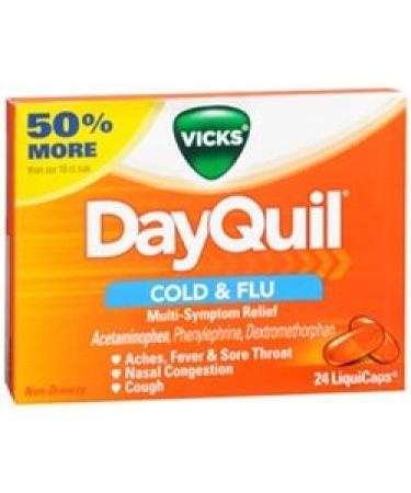 DAYQUIL Cold & FLU Medicine LIQUICAPS Multi Symptom 24 CT