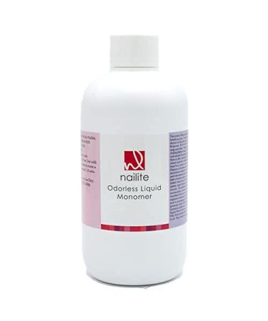 Nailite Odorless Liquid Monomer 8 Oz, Clear color, Non-Yellowing, Non-Crack, Non-Lift, EMA Based 8 Ounce (Pack of 1)