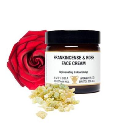 Frankincense and Rose Face Cream in a 60ml Amber Glass Jar exceptionally beneficial for dry & mature skin due to its moisturising and nourishing qualities.