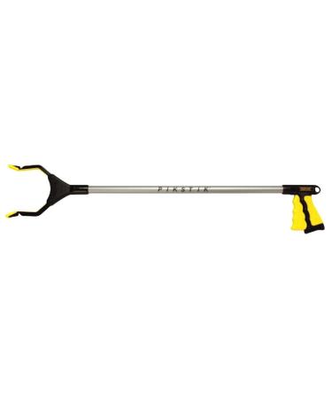 PikStik Pro P-321, Aluminum Reacher, Wide 5.5 Jaw, 360 Rotating Jaw, Durable and Rust-Proof, Unique Handle and Trigger, 1 Year Warranty, Yellow, 32 Inch (Pack of 1)