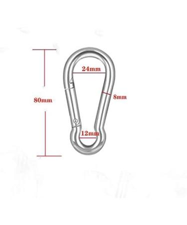 3 Stainless Steel Spring Snap Hook Carabiner - 6 Pack | 316 Stainless Steel Clips for Keys, Swing Sets, Camping, Fishing, Hiking, Traveling | M8x80mm - Buy Online on GoSupps.com
