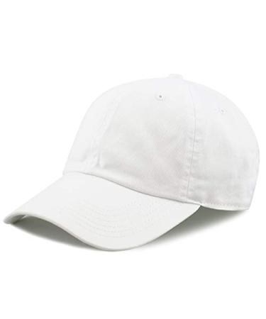 Baseball Dad Hat Women Men Blank Washed Low Profile Cotton and Denim UPF 50+ Running Golf Cap Hat White