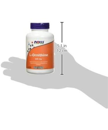 NOW Supplements L-Ornithine 500mg Capsules 120 Count Unflavored 120 count (Pack of 1) - Buy Online on GoSupps.com