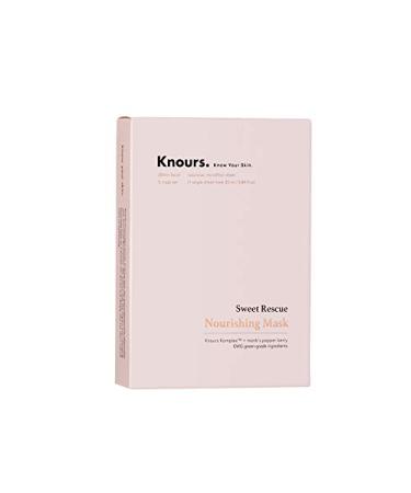 Knours - Sweet Rescue Nourishing Mask | Rose Water Toning Mask Hydrating Rejuvenating Age-defying Facial Nourishing Sheet Mask - EWG Verified Clean Beauty (5 ct)