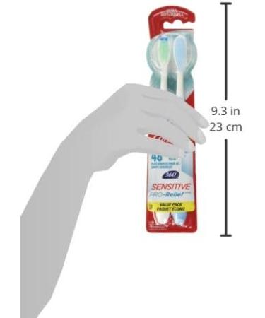 Colgate 360 Sensitive Pro Relief Toothbrush 2 Count Value Pack Extra Soft Bristles For Sensitive Teeth & Gums With Cheek & Tongue Cleaner & Comfortable Ergonomic Handle Assorted Colors Tooth Brush Sensitive Ultra Soft - Buy Online on GoSupps.com