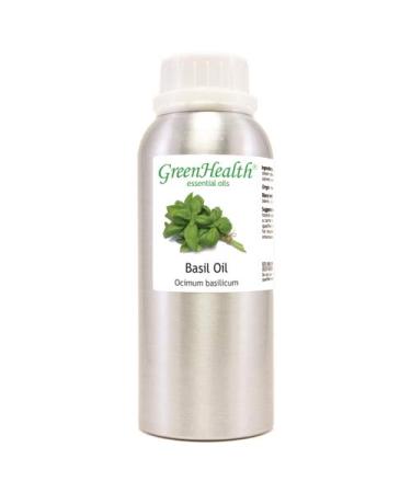 GreenHealth Basil Essential Oil 8 fl oz (237 ml) Aluminum Bottle w/Plug Cap 100% Pure Essential Oil - Buy Online on GoSupps.com